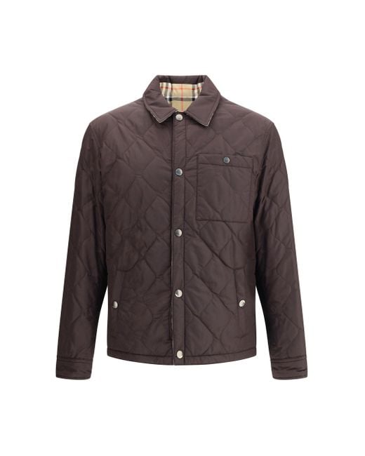 Burberry Brown Reversible Quilted Jacket for men