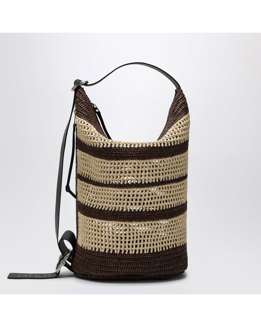Loewe Loop Striped Raffia Bucket Bag in Brown for Men | Lyst