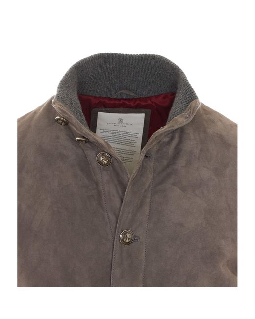 Brunello Cucinelli Gray Bomber for men