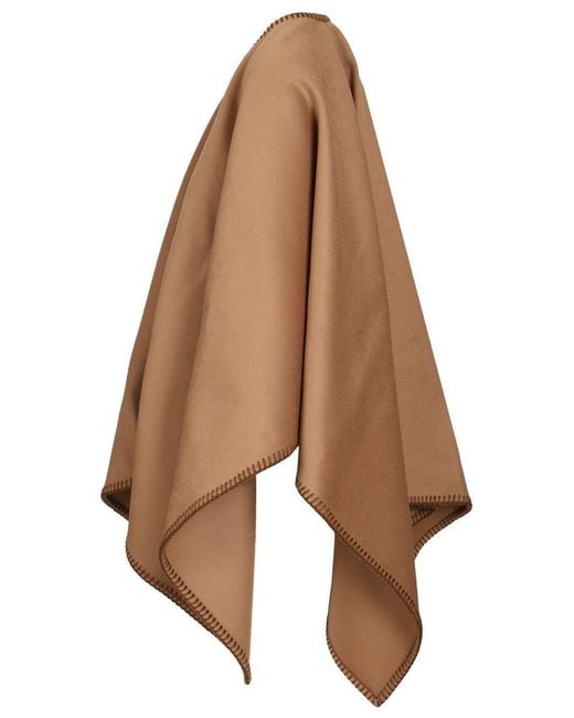 Max Mara Brown Double Wool Drap Cape