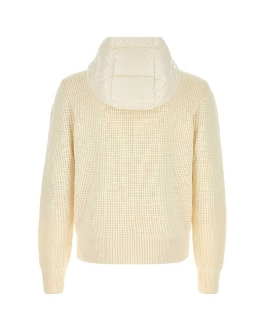 Moncler Natural Ivory Wool Blend Jacket for men