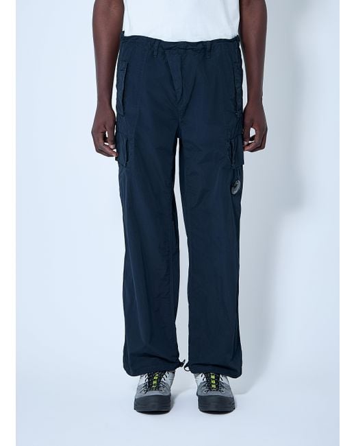 C.P. Company Men's Blue Flatt Nylon Cargo Pants casual pants