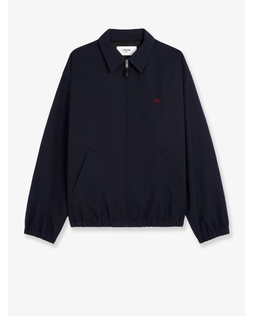 Céline Blue Gabardine Wool And Cotton Jacket for men
