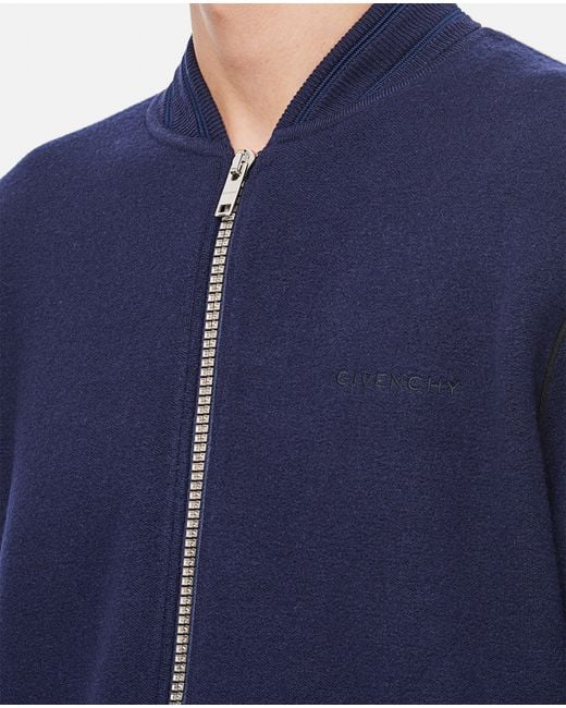 Givenchy Blue Knitted Varsity Jacket for men