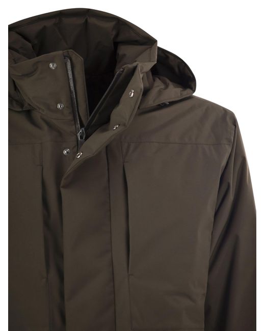 Herno Brown Technical Hooded Padded Parka for men