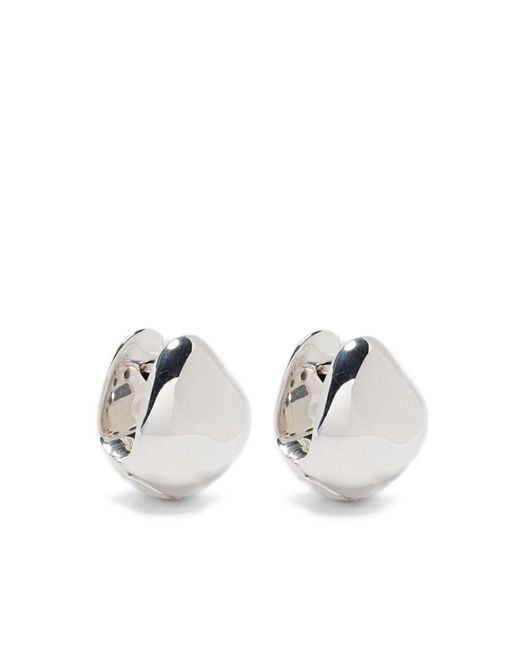 Phoebe Philo White Pebble Stud Earrings
