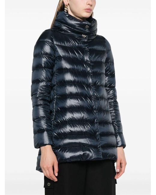 Herno Blue Funnel-neck Down Coat