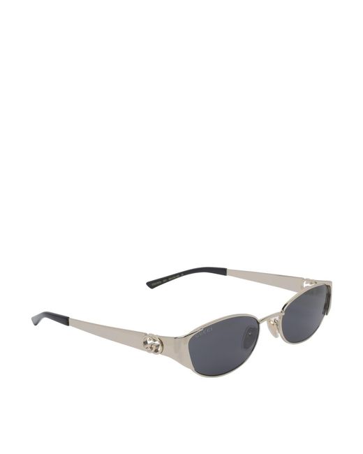 Gucci Metallic Oval-Frame Sunglasses