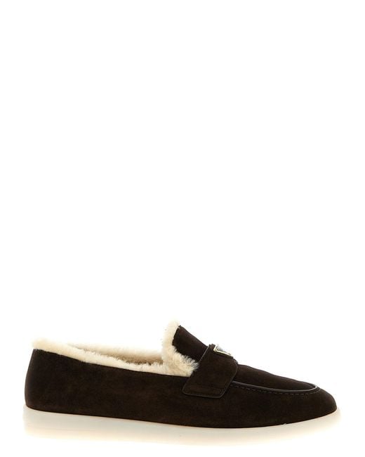 Prada Black Suede Loafers for men