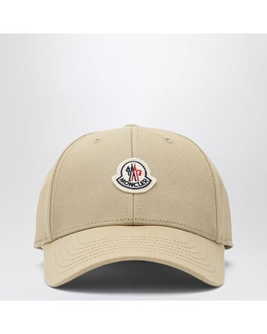 Moncler Natural Baseball Cap With Logo Patch