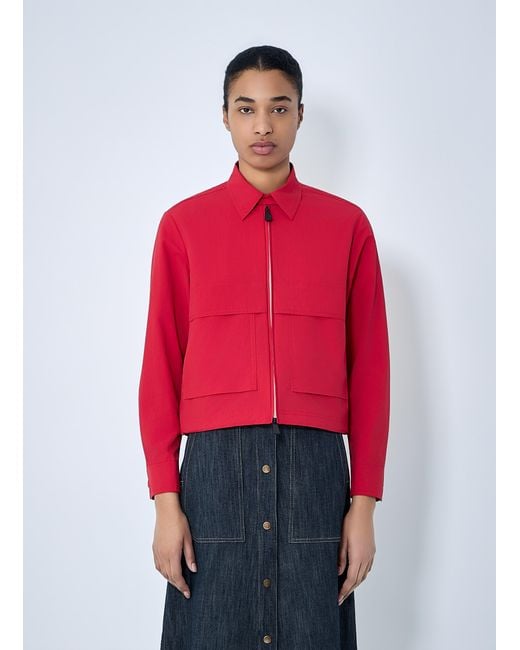 Moncler Red Zip-Up Cotton Jacket