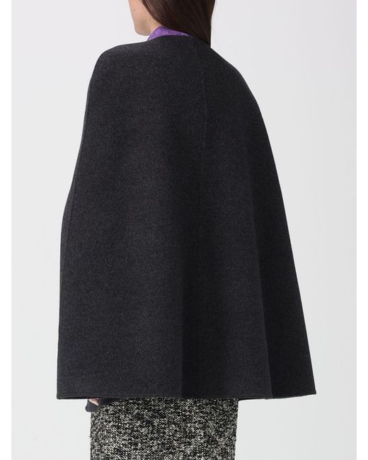 Gucci Black Wool And Silk Cape With Clamp Detail