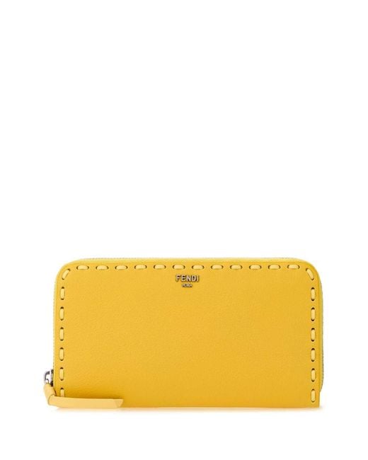 Fendi Yellow Leather Wallet