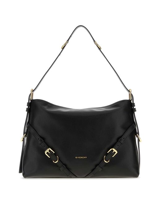 Givenchy Black Leather Medium Voyou Shoulder Bag