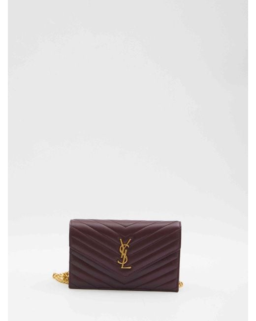 Saint Laurent Multicolor Envelope Cassandre Wallet With Chain