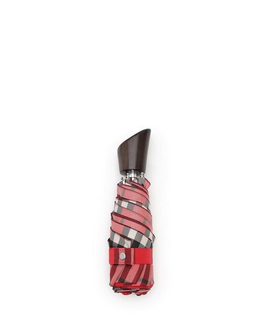Burberry White Folding Umbrella Check