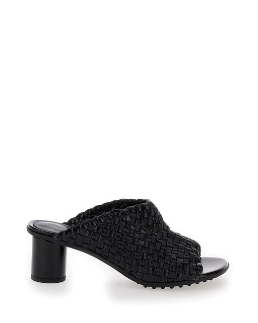 Bottega Veneta Black 'Atomic' Mule Sandals With Intrecciato Motif for men