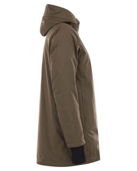 Herno Green A Shaped Down Jacket With Hood, 2 Layers