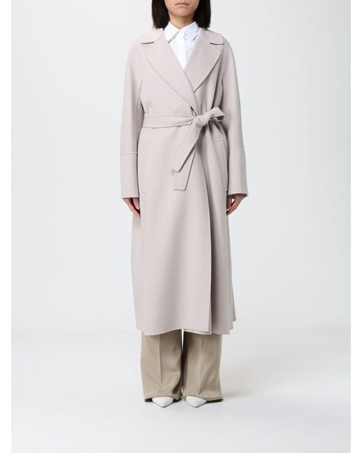 Max Mara White Poldo Wool Coat 'S