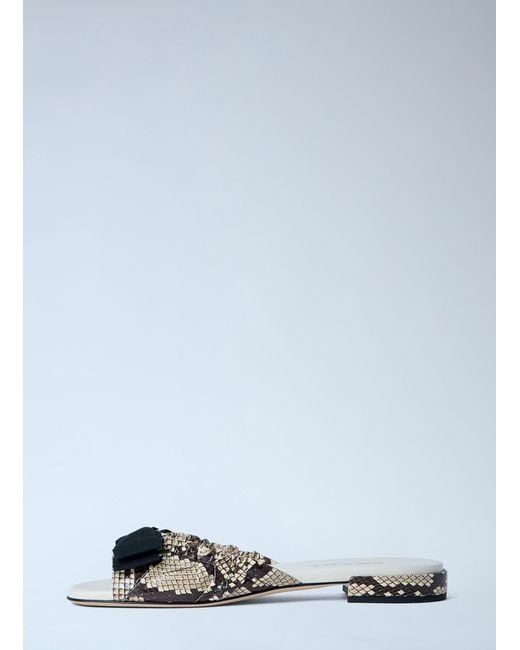 Prada Blue Textured Slide Sandals