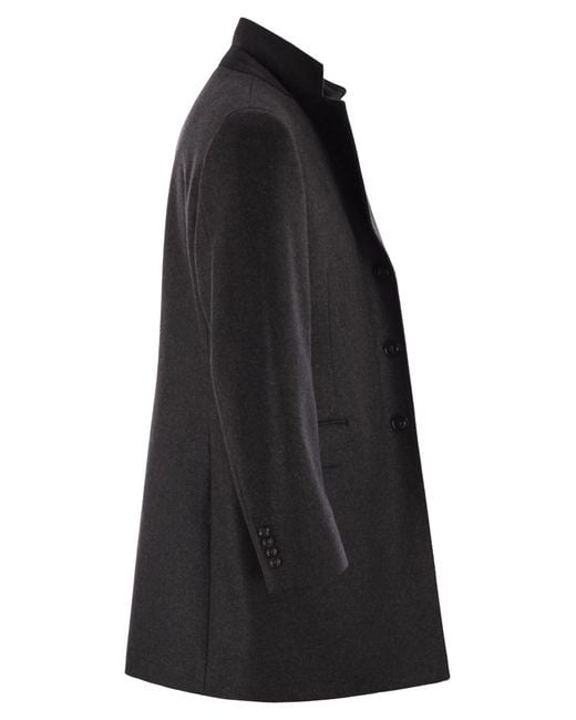 Fay Black Double Coat for men