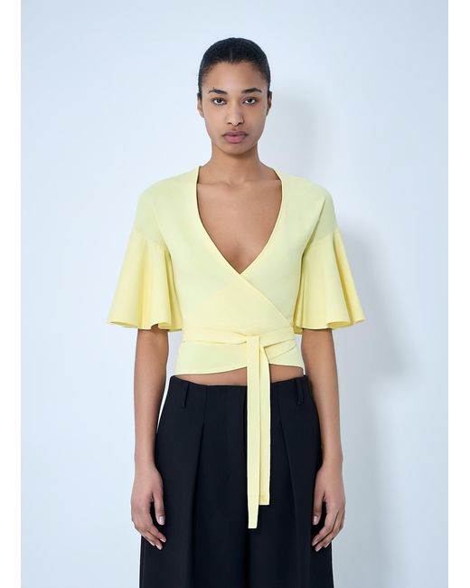 Jacquemus Yellow Wrap Knit Top