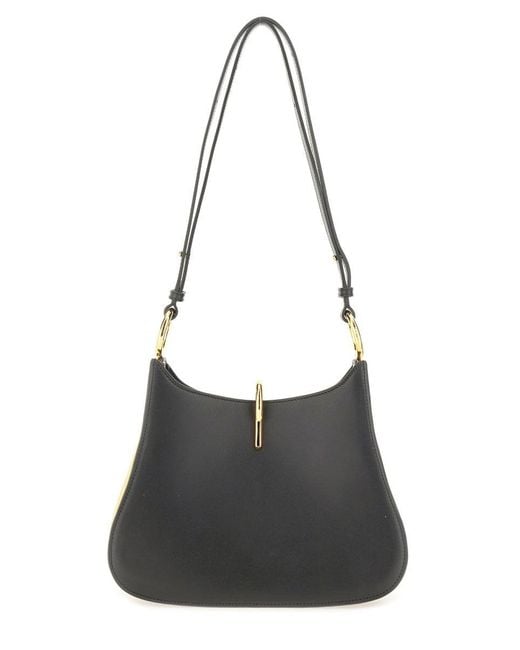 Rabanne Black Medium Leather Ring Bag