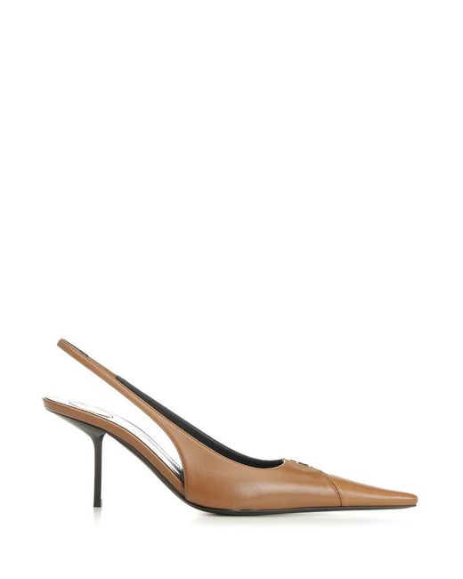 Saint Laurent “Babylone Breteuil” Backless Pumps in Brown | Lyst