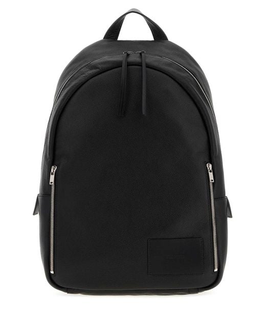 Jil Sander Black Leather Backpack for men