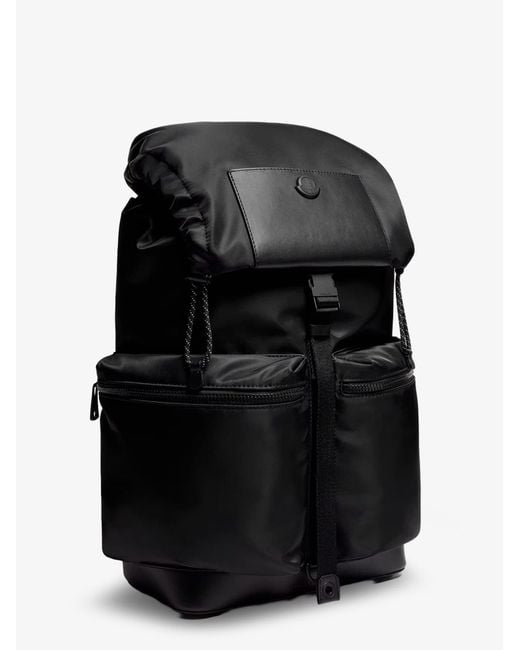Moncler Black Kenton Drill Nylon Backpack With Logo Patch for men
