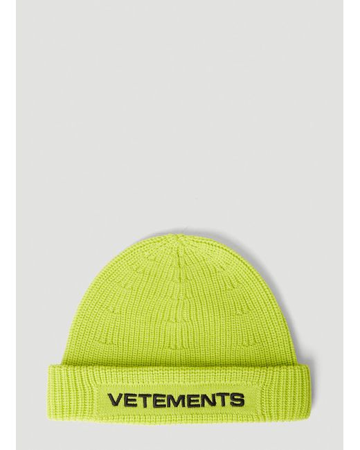 Vetements Green Logo Beanie Hat