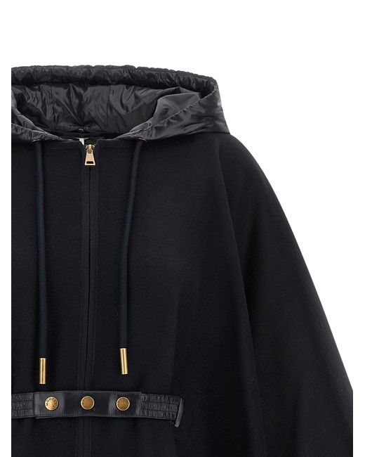Moncler Black Two-Material Cape