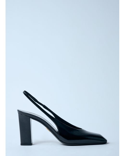 Prada Blue Decolette Leather Heels