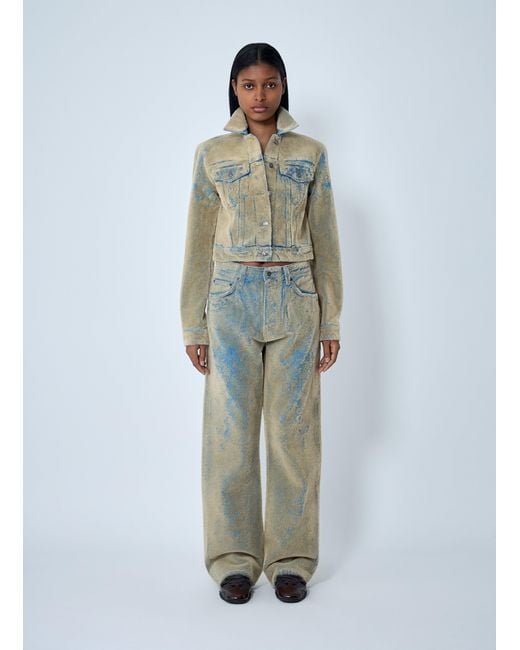 Acne Green Flocked Denim Jacket