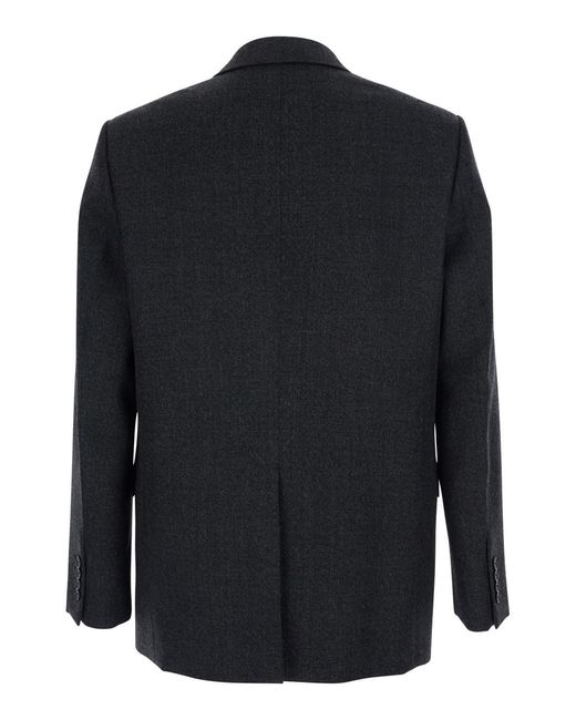 Gucci Black Single-Breasted Jacket With Notched Revers for men