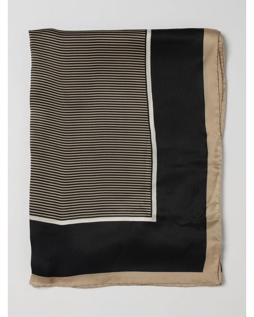 Saint Laurent Black Cassandre Printed Silk Scarf for men