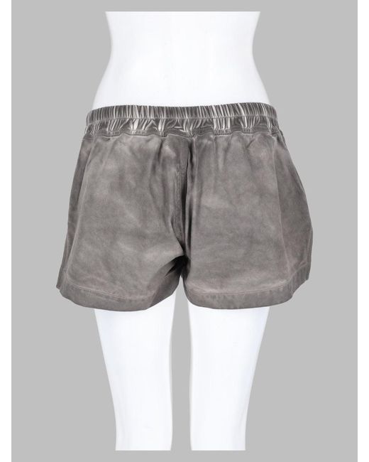 Rick Owens Gray Cotton Drawstring Shorts