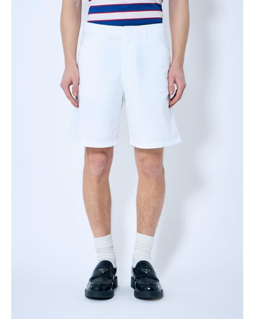 Prada Blue Oxford Shorts for men