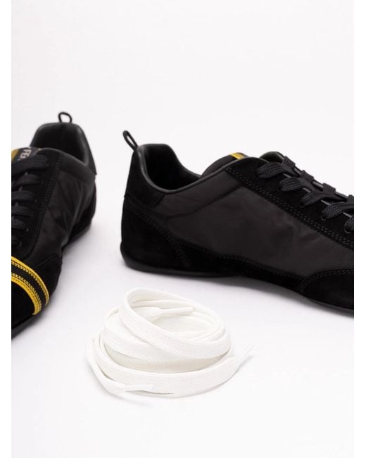 Fendi Black 'Crosta' Sneakers for men