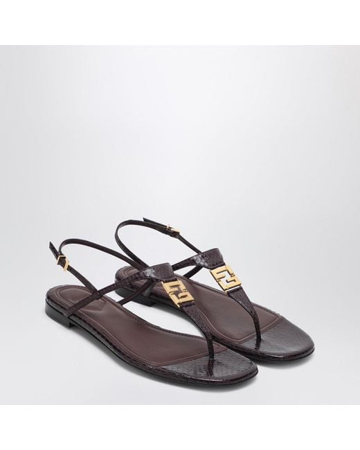 Fendi Brown Ffold Dark Sandal