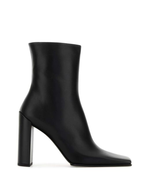 Alaïa Black Leather Ankle Boots