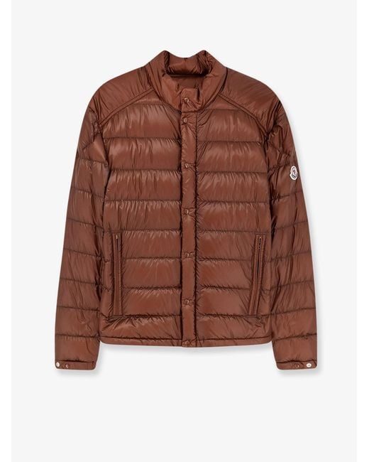 Moncler Brown Selves Down Jacket With Iconic Patch for men