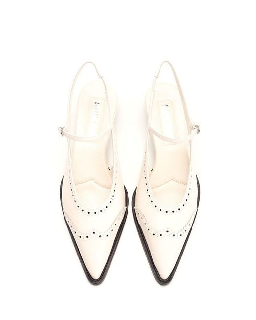 Miu Miu White Brogue Slingback