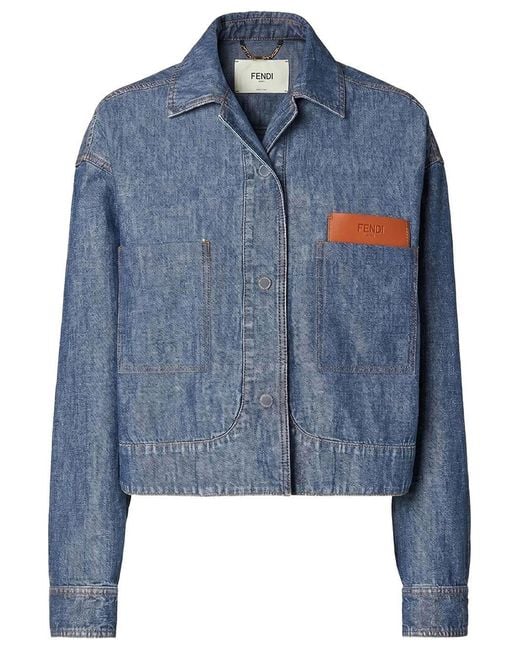 Fendi Blue Chambray Short Jacket