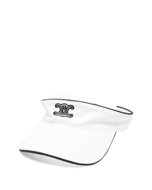 Céline White Triomphe Visor Hat