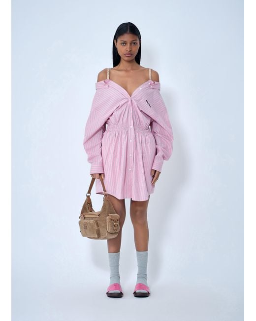 miu miu pink dress Striped Poplin in Xs Super Cute Miu Miu Dress MIU MIU PINK LACE MINI