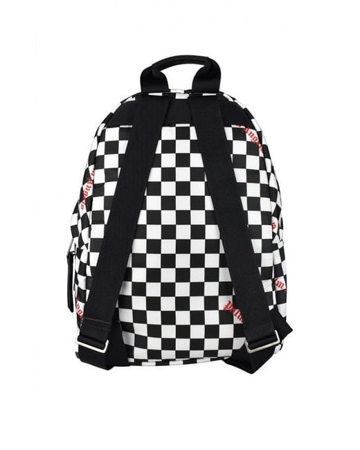 Palm Angels Black Checkerboard Backpack for men