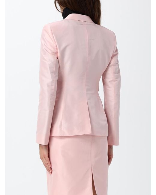 Gucci Pink Cropped Single-Breasted Silk Blazer With Peak Lapels for men
