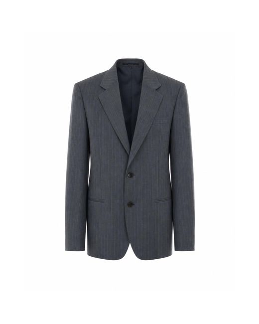 Gucci Blue Pinstripe Wool Jacket