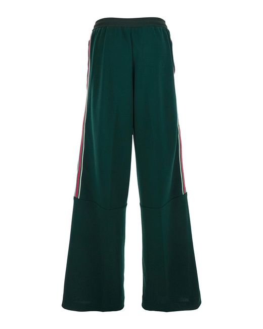 Gucci Green Pants With Stripe Details